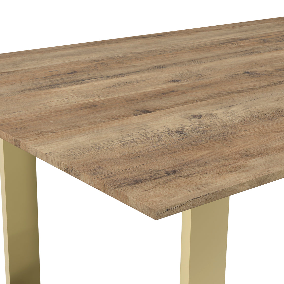 Antibes Russet Natural Wood & Gold Dining Table | 6 Seater